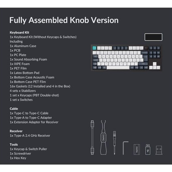Keychron Gaming-Tastatur Q3 Max Black QMK Brown Switch