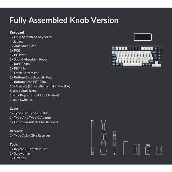 Keychron Gaming-Tastatur Q1 Max Black QMK Red Switch