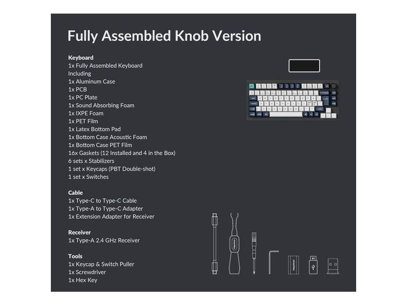 Keychron Gaming-Tastatur Q1 Max Black QMK Red Switch