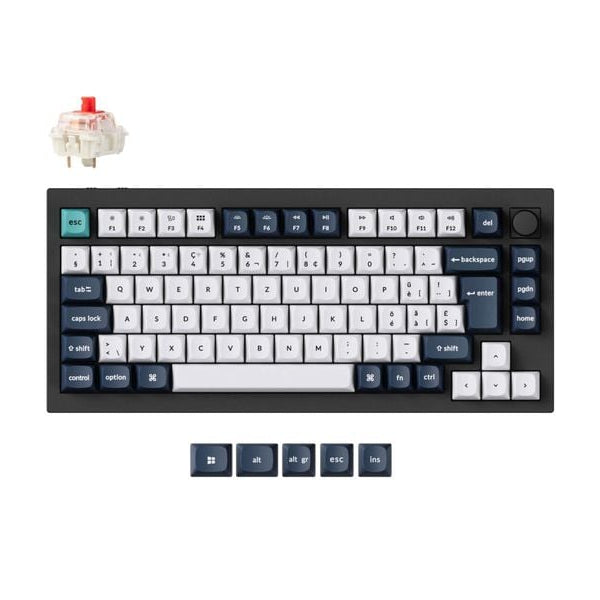 Keychron Gaming-Tastatur Q1 Max Black QMK Red Switch