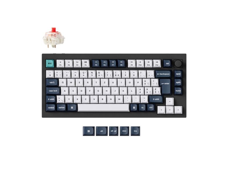 Keychron Gaming-Tastatur Q1 Max Black QMK Red Switch
