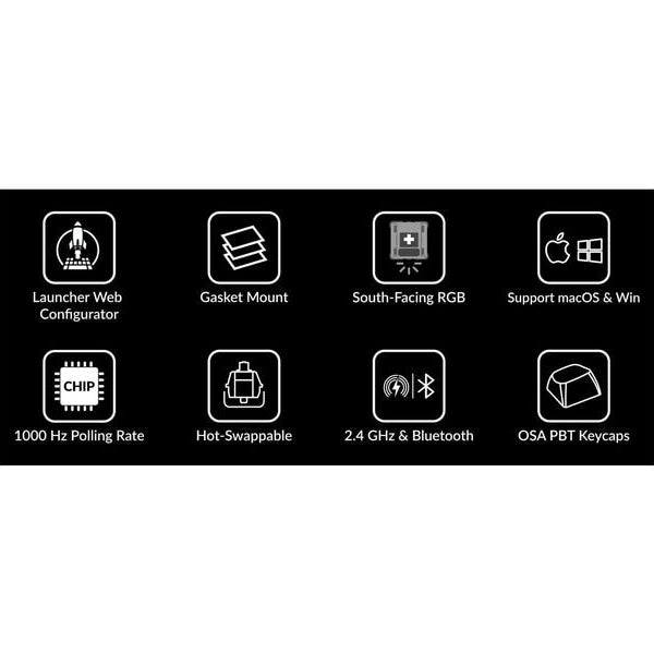 Keychron Gaming-Tastatur V5 Max Black Brown Switch