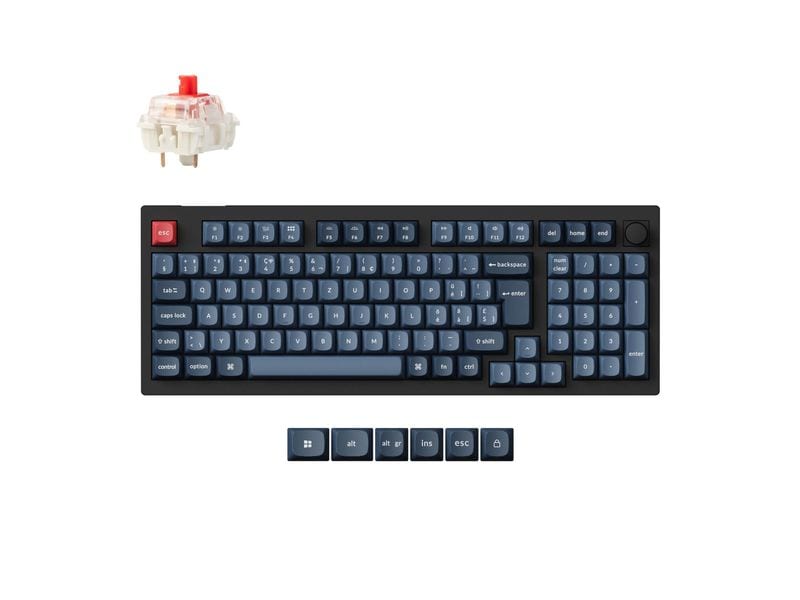 Keychron Gaming-Tastatur V5 Max Black Red Switch