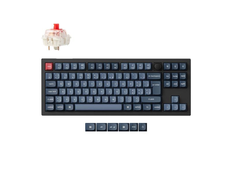 Keychron Gaming-Tastatur V3 Max Black Red Switch