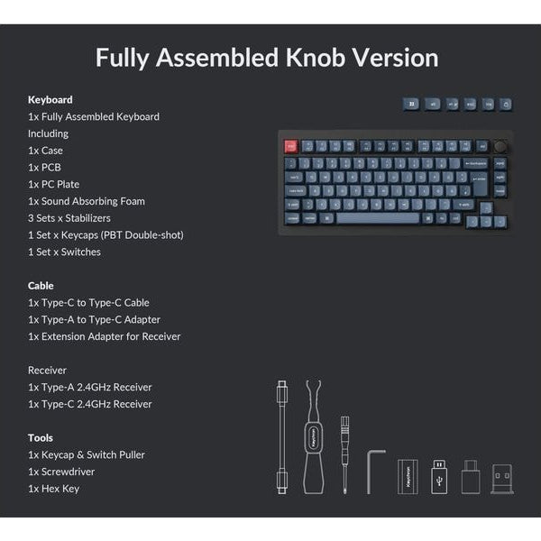 Keychron Gaming-Tastatur V1 Max Black Red Switch