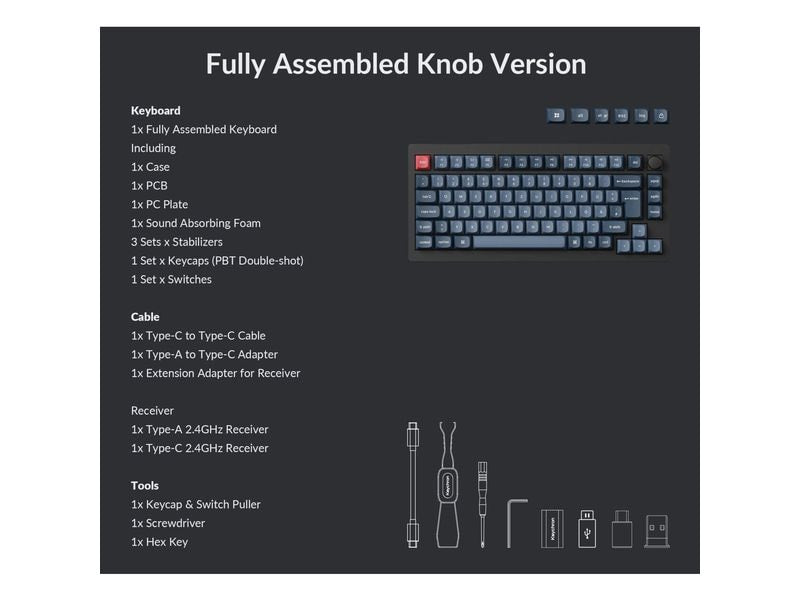 Keychron Gaming-Tastatur V1 Max Black Brown Switch