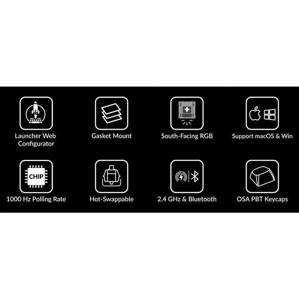 Keychron Gaming-Tastatur V1 Max Black Red Switch