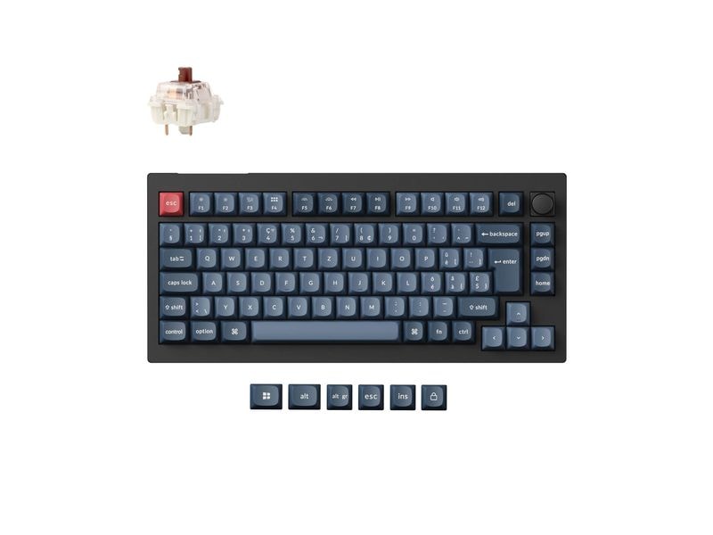 Keychron Gaming-Tastatur V1 Max Black Brown Switch