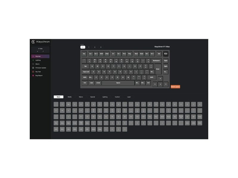 Keychron Gaming-Tastatur V1 Max Black Red Switch