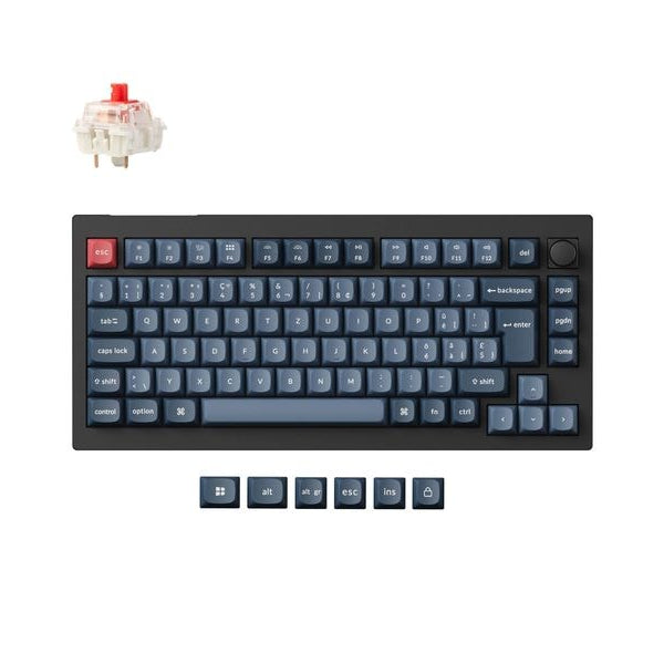 Keychron Gaming-Tastatur V1 Max Black Red Switch