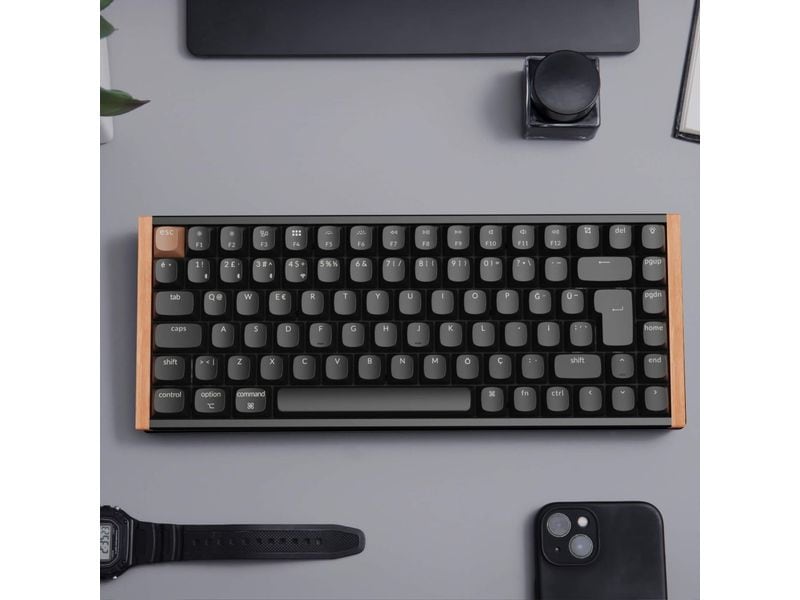 Keychron Gaming-Tastatur K2 HE Black Wood Magnetic Switch