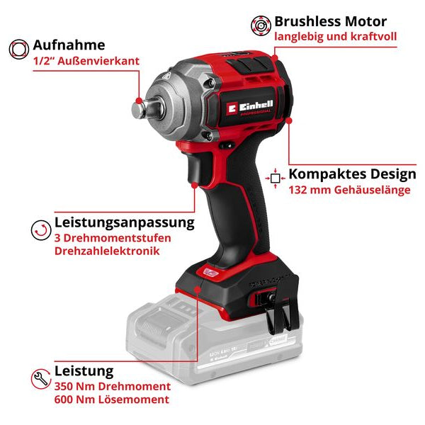 Einhell Professional Akku-Schlagschrauber TP-CW 18/350-C Li BL – Solo