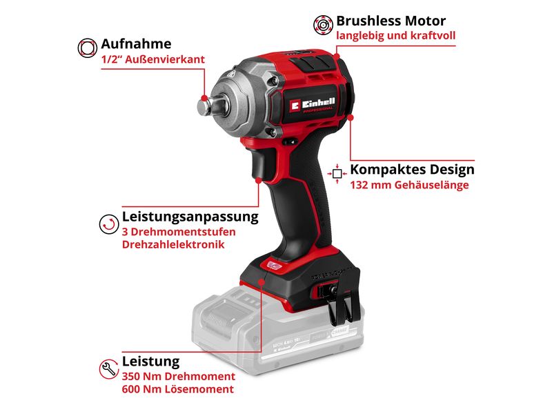 Einhell Professional Akku-Schlagschrauber TP-CW 18/350-C Li BL – Solo