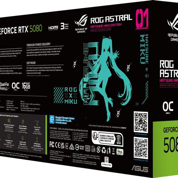 ASUS ROG ROG Astral GeForce RTX 5080 16GB GDDR7 OC HATSUNE MIKU ED.