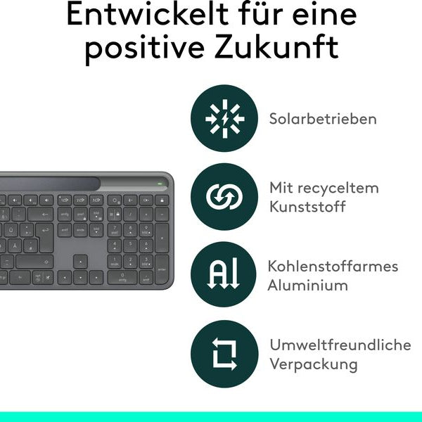 Logitech Tastatur Slim Solar+ K980 Business CH-Layout