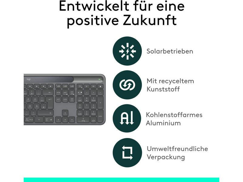 Logitech Tastatur Slim Solar+ K980 Business CH-Layout