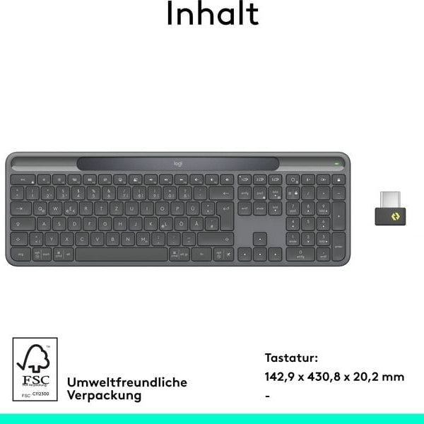 Logitech Tastatur Slim Solar+ K980 Business CH-Layout