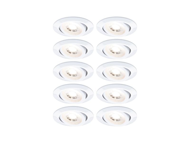 Paulmann Einbauleuchte 10er-Set, Schwenkbar, Weiss