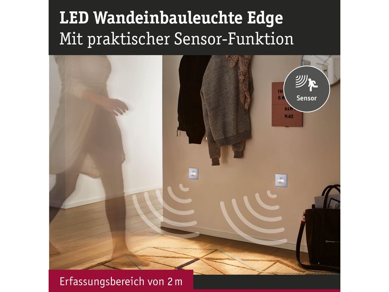 Paulmann LED Wandeinbauleuchte Edge Schwarz matt