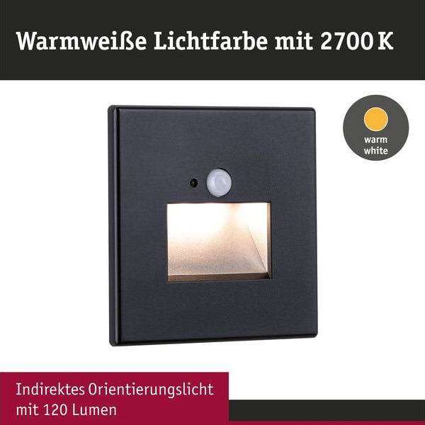 Paulmann LED Wandeinbauleuchte Edge Schwarz matt
