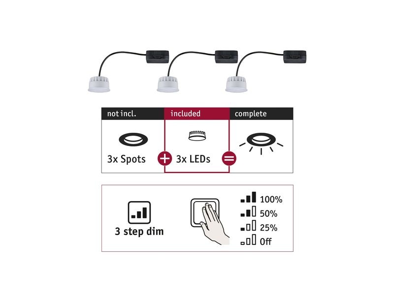 Paulmann Einbauleuchte Choose 3er-Set