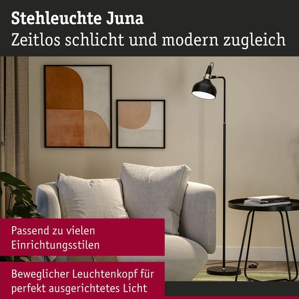 Paulmann Stehleuchte Neordic Juna E14, Schwarz matt