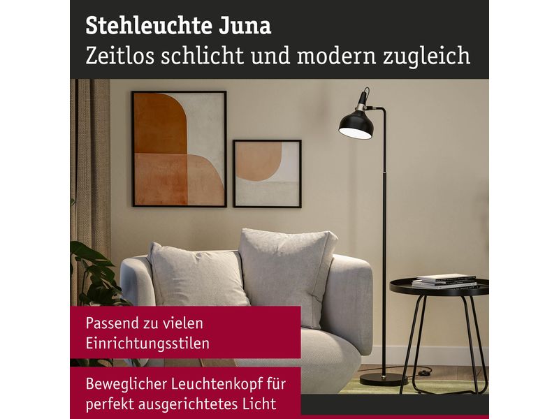 Paulmann Stehleuchte Neordic Juna E14, Schwarz matt