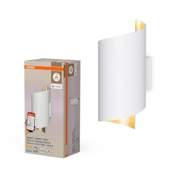 OSRAM Wandleuchte SMART+ Matter Wall Twist White 200 x 112 mm, TW