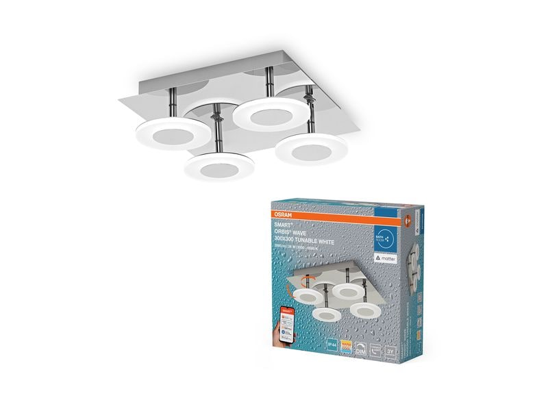 OSRAM Wandleuchte SMART+ Matter Orbis Wall Wave 300 x 300 mm, TW