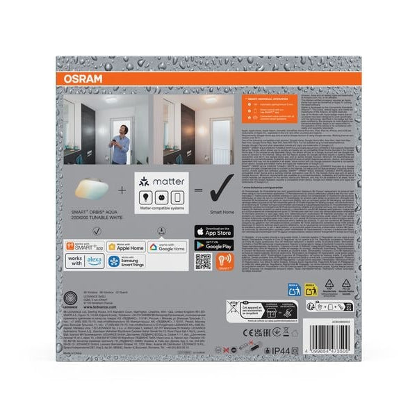 OSRAM Wandleuchte SMART+ Matter Orbis Wall Aqua 200 x 200 mm TW