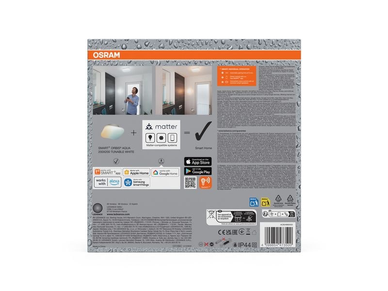 OSRAM Wandleuchte SMART+ Matter Orbis Wall Aqua 200 x 200 mm TW