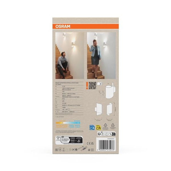 OSRAM Wandleuchte SMART+ Matter Wall Twist White 200 x 112 mm, TW