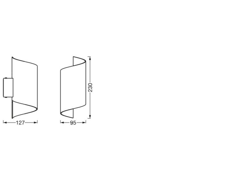 OSRAM Wandleuchte SMART+ Matter Wall Twist White 200 x 112 mm, TW