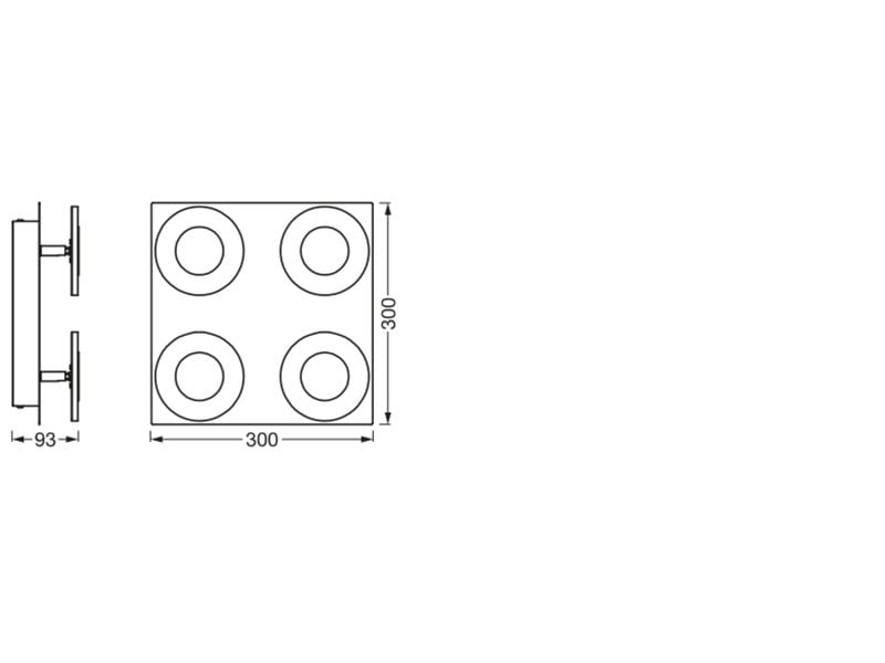 OSRAM Wandleuchte SMART+ Matter Orbis Wall Wave 300 x 300 mm, TW
