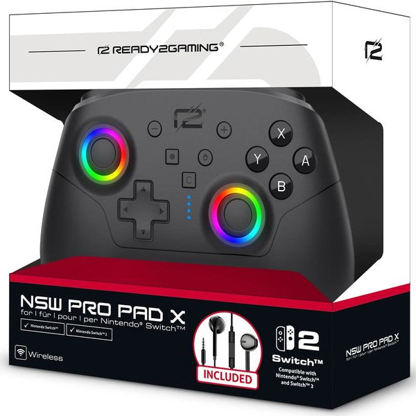 GAME Controller Pro Pad X2 LED Edition Schwarz für NSW 2