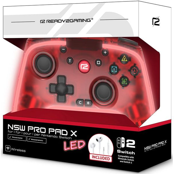GAME Controller Pro Pad X2 LED Edition Rot für NSW 2