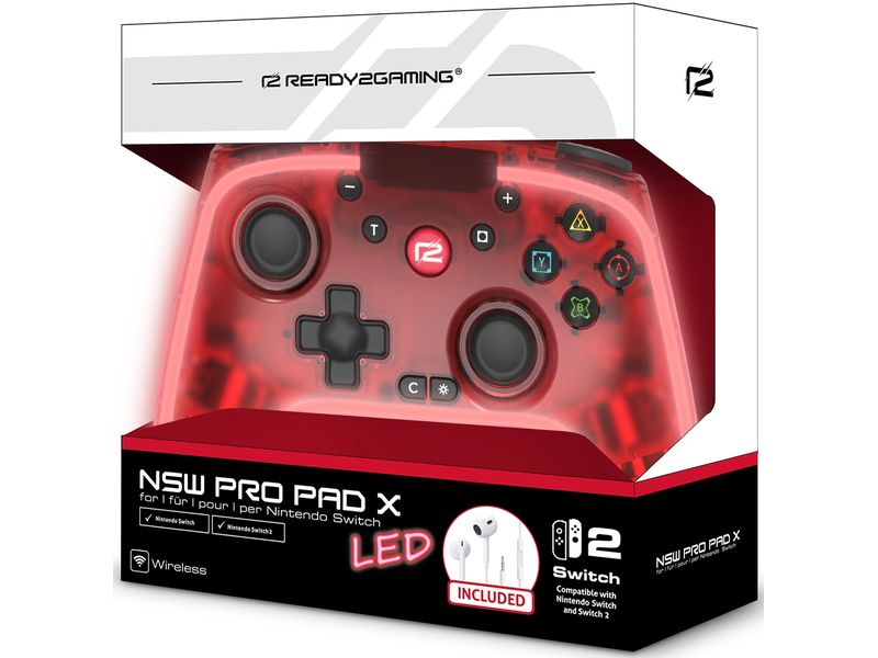 GAME Controller Pro Pad X2 LED Edition Rot für NSW 2