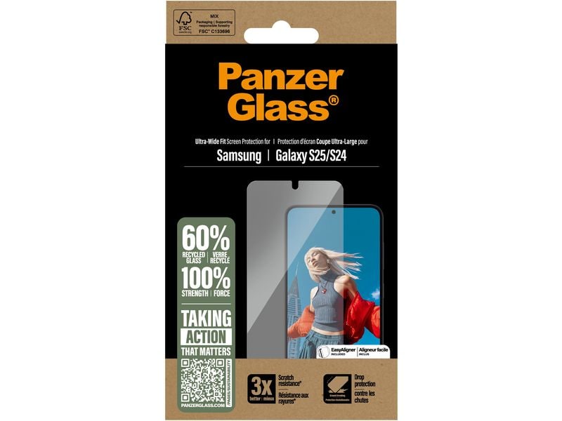 Panzerglass Displayschutz Ultra-Wide Fit für Galaxy S25/S24