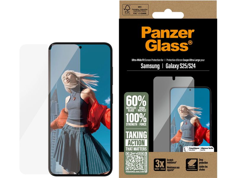 Panzerglass Displayschutz Ultra-Wide Fit für Galaxy S25/S24