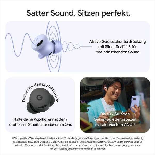 Google Wireless In-Ear-Kopfhörer Pixel Buds 2a Grau