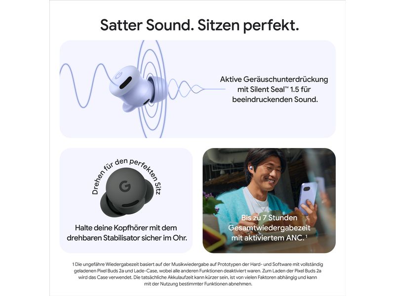 Google Wireless In-Ear-Kopfhörer Pixel Buds 2a Grau