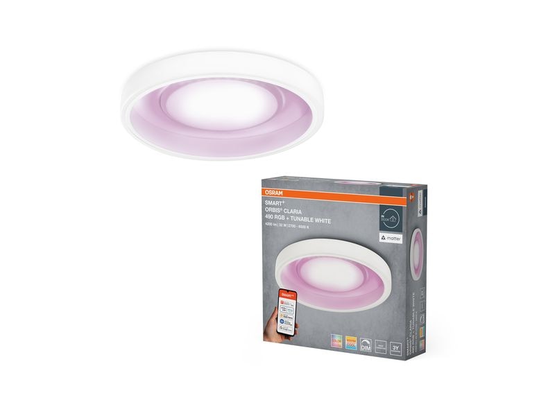 OSRAM Deckenleuchte SMART+ Matter Claria 490 mm, RGBW
