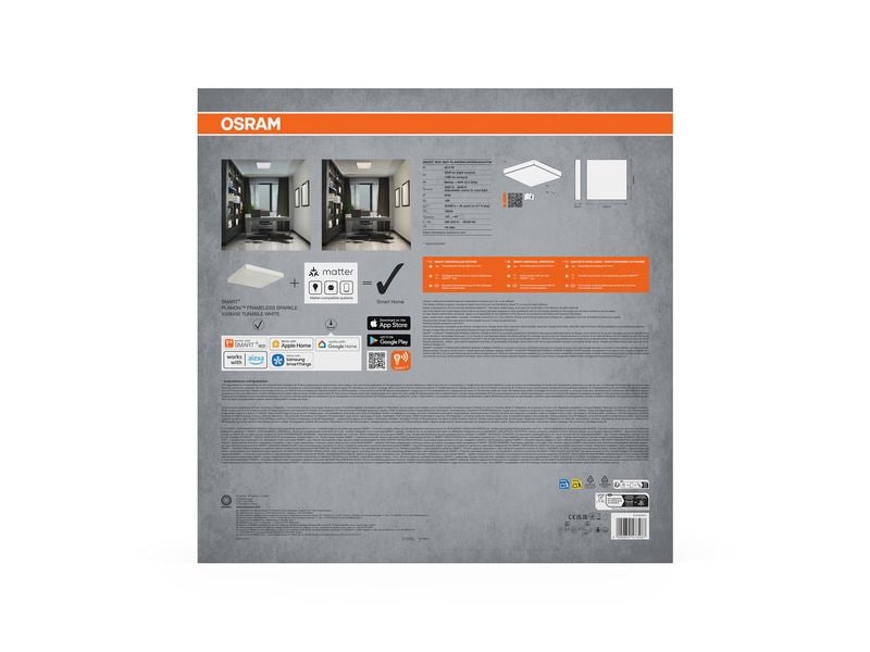 OSRAM LED-Panel SMART+ Matter Planon Sparkle 450 x 450 mm TW