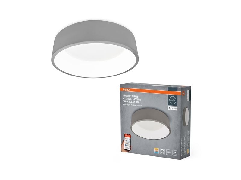 OSRAM Deckenleuchte SMART+ Matter Cylinder 450 mm, TW