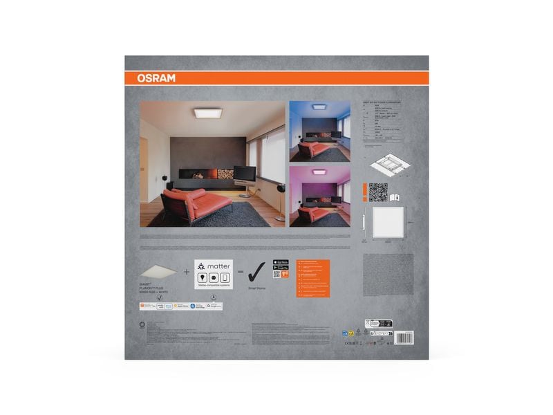 OSRAM LED-Panel SMART+ Matter Planon Plus 600 x 600 mm RGBW