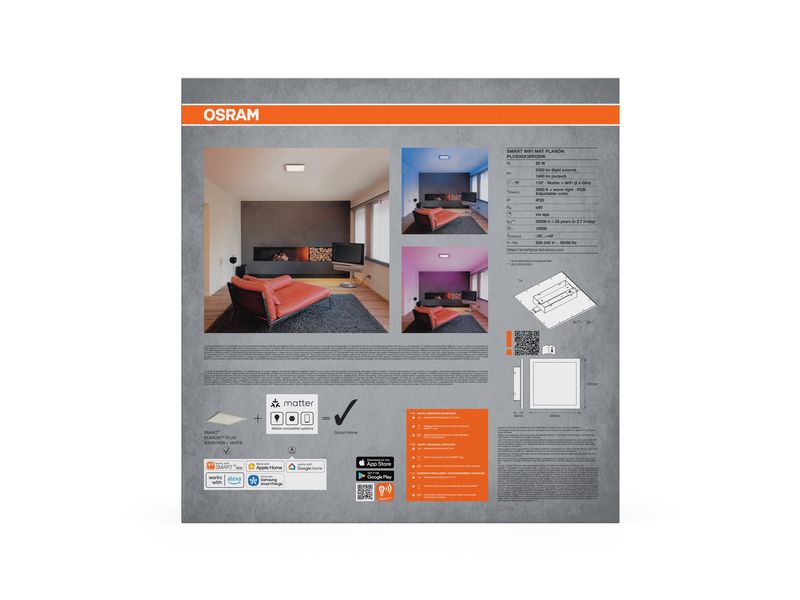 OSRAM LED-Panel SMART+ Matter Planon Plus 300 x 300 mm RGBW
