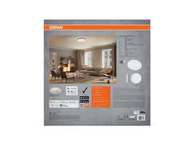 OSRAM Deckenleuchte SMART+ Matter Spiral 500 mm, TW