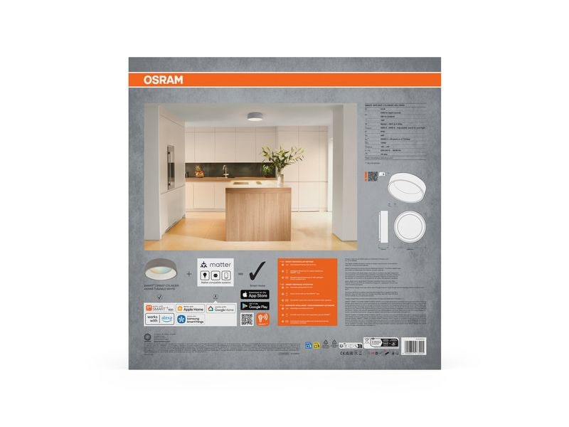 OSRAM Deckenleuchte SMART+ Matter Cylinder 450 mm, TW