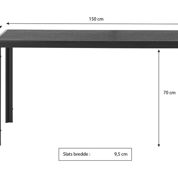 Schou Tisch Noah 150 x 90cm – Schwarz