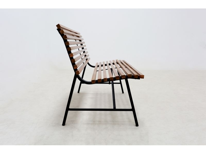 Schou Gartenbank Stefania 124 x 60 x 79 cm – Schwarz, Teak